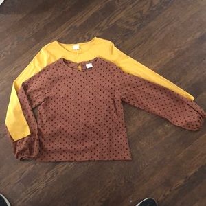 Zara long sleeve cotton tops - includes 2